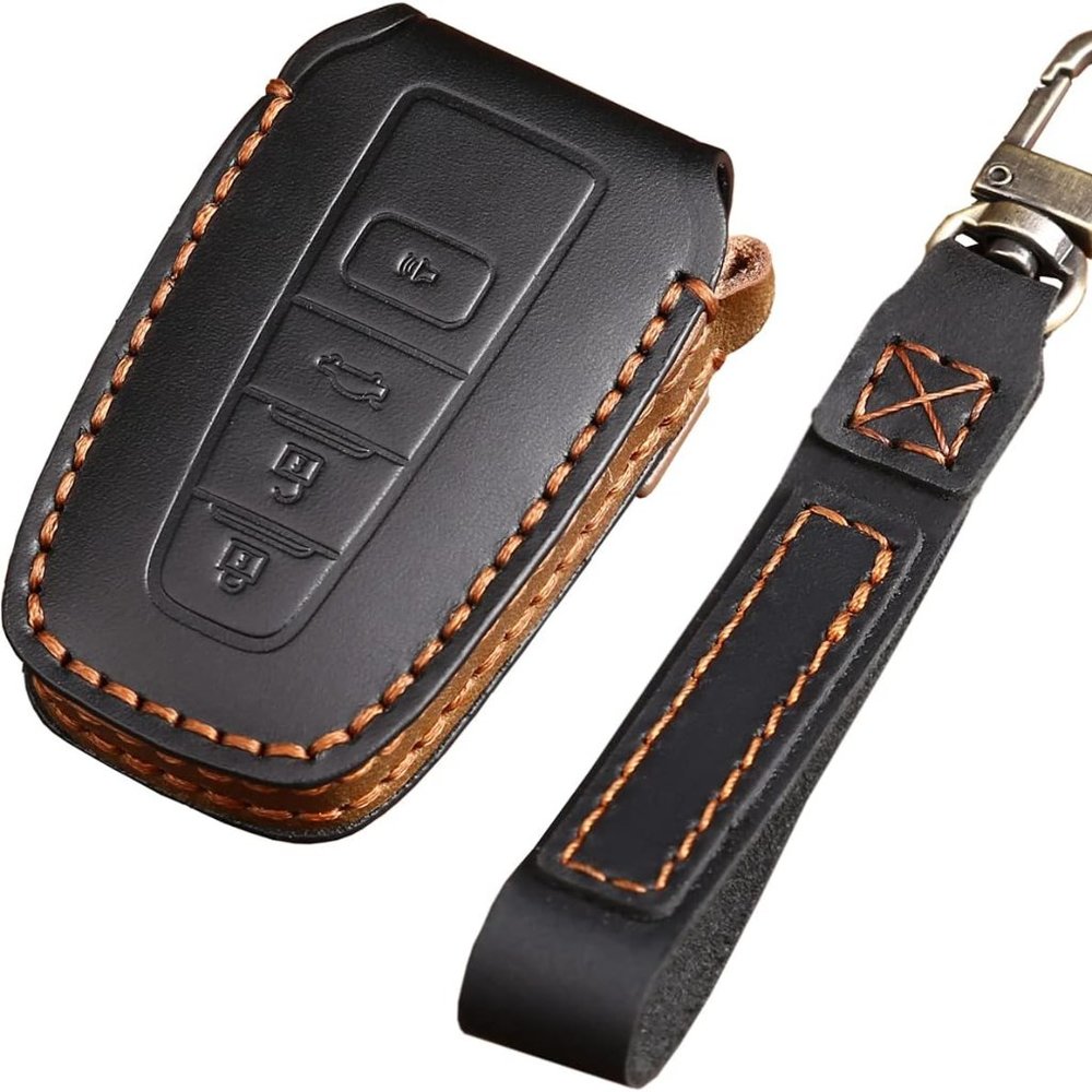 Toyota Leather Key Fob Cover Case Black #724